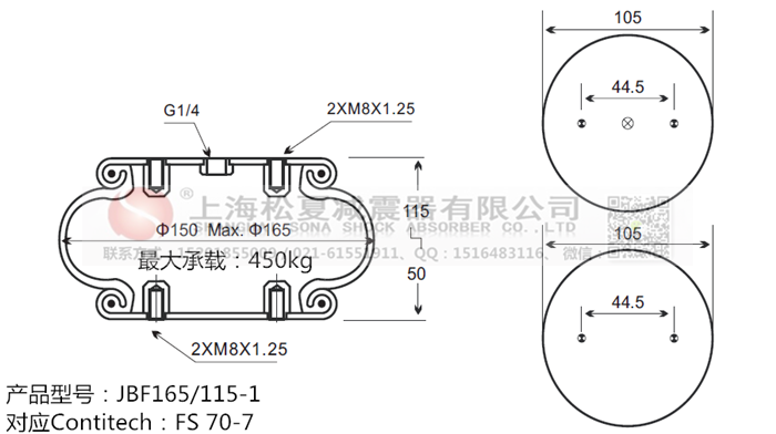 JBF165/115-1橡膠<a href='http://www.sfsjzp.com/' target='_blank'><u>空氣彈簧</u></a>