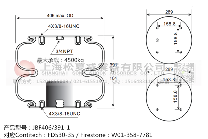 JBF406/391-2橡膠<a href='http://www.sfsjzp.com/' target='_blank'><u>空氣彈簧</u></a>