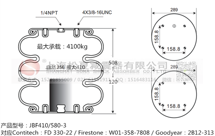 JBF410/580-3橡膠<a href='http://www.sfsjzp.com/' target='_blank'><u>空氣彈簧</u></a>